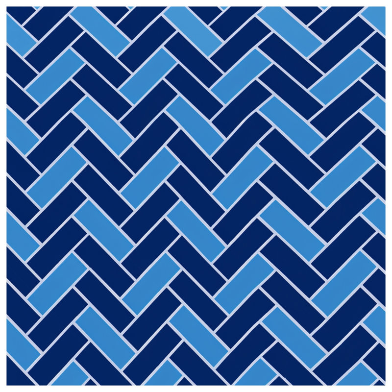 Blue Herringbone Pattern Comforter, King