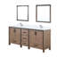 Ensemble de meuble-lavabo double l 80 po x P 22 po avec dessus blanc, miroirs 30 po et robinet chromé Ziva-87293378-113107684