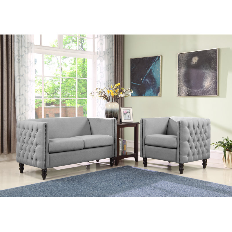 Juliet Upholstered Armchair, Gray Polyester