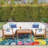 SUNSHINE Multicolored Bubbles Design Performance Outdoor Rugs Green/Multi Pink/Yellow-83453884