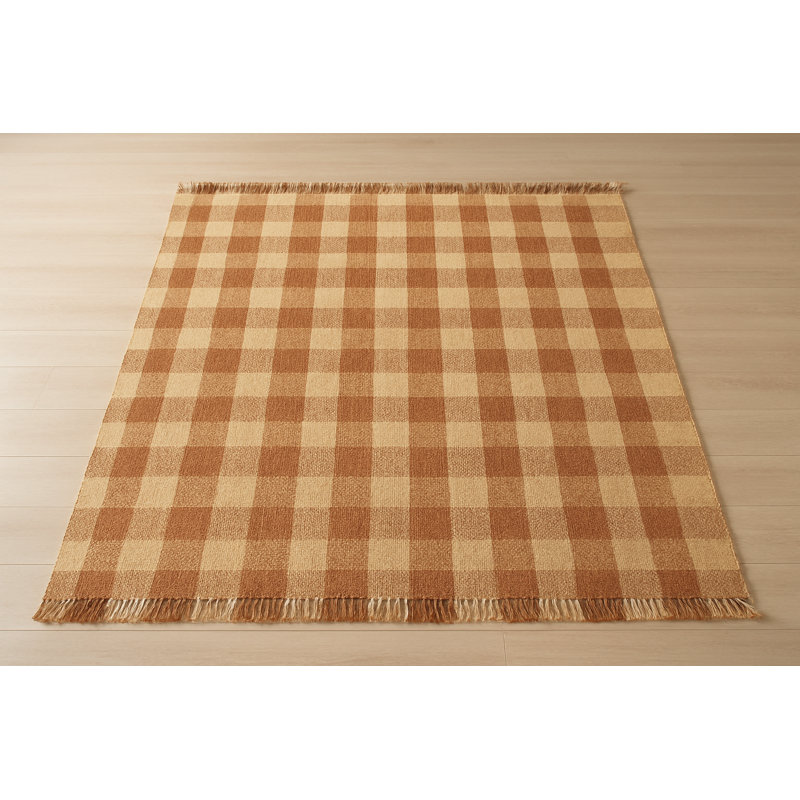 Tapis en jute | Tapis | Tapis Wayfair | Tapis écossais durable brun foncé | Décoration de salon, Brun, Rectangle 6 pi x 9 pi