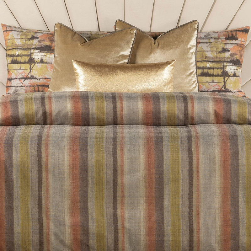 Spry Melon Duvet Cover & Insert Set, CalKingDuvetCover&Insert+2KingShams+3ThrowPillows