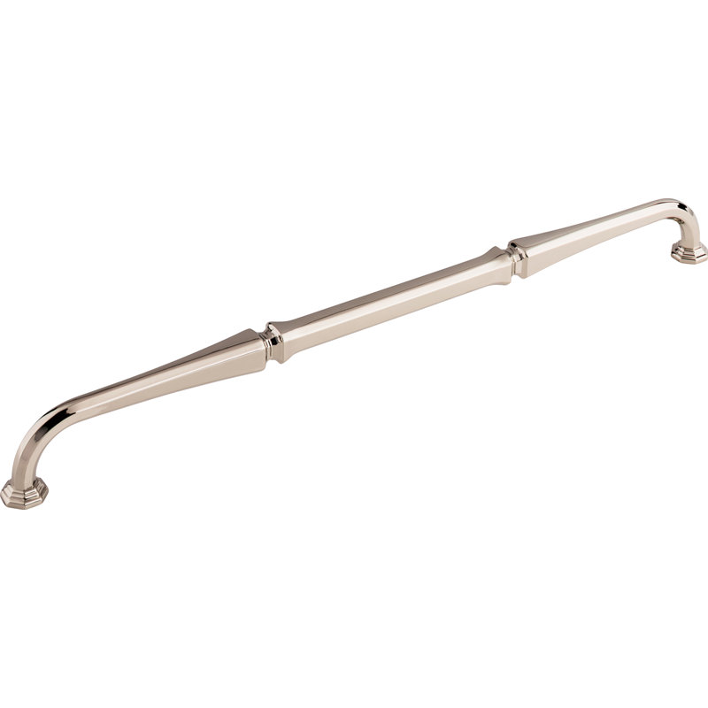 Chalet Bar pull, Polished Nickel, 12" Center to Center