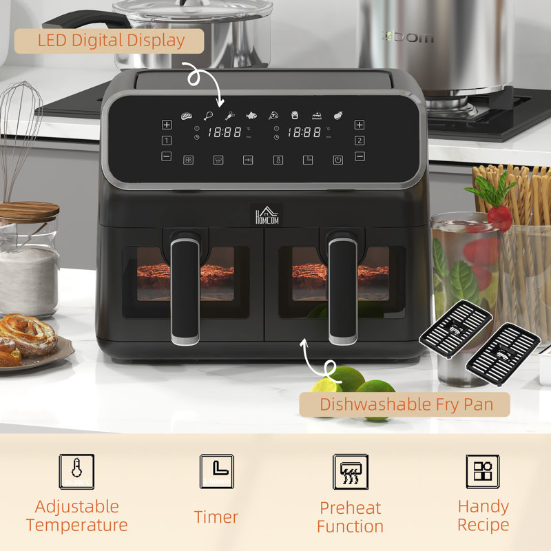 HOMCOM 8.5L Air Fryer, Silver