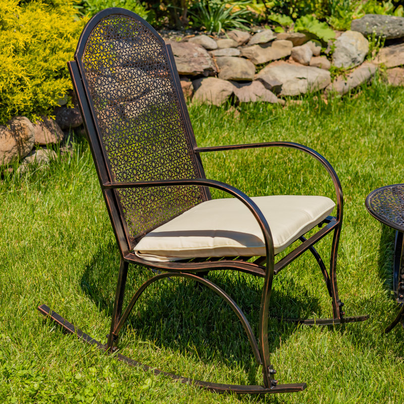 Fauteuil à bascule en bronze antique Tsugo