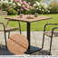 Table carrée en plastique pour l'extérieur