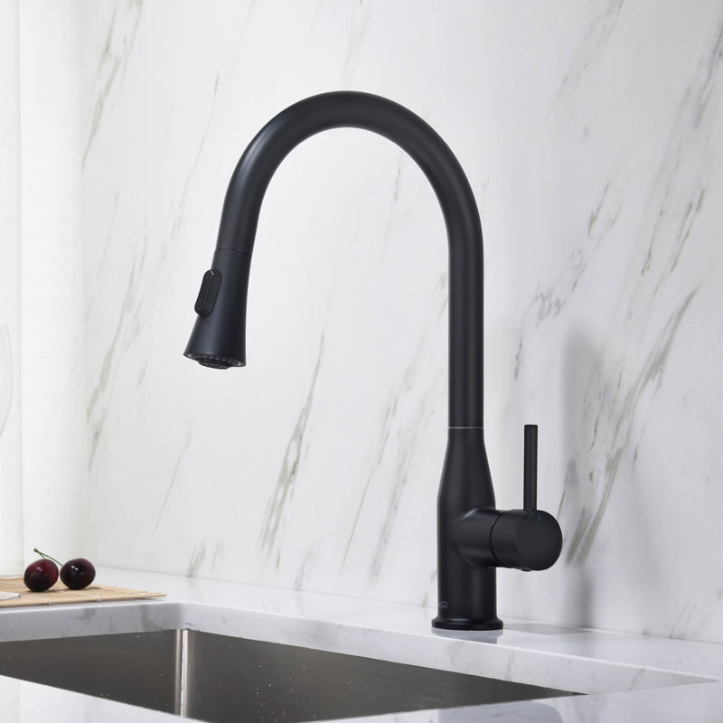 KIBI Napa Pull Down Kitchen Faucet, Without Soap Dispenser, Matte Black