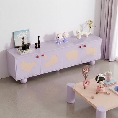 French Cream-style Purple TV Cabinet