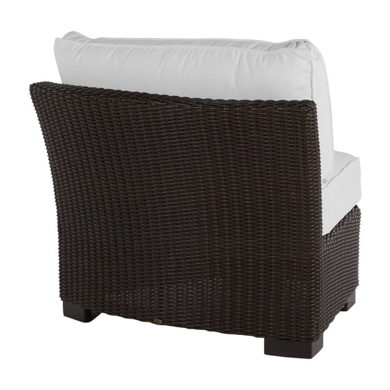 Club Woven Patio Chair with Cushions, Black Walnut, No Welt, Rollo Cream