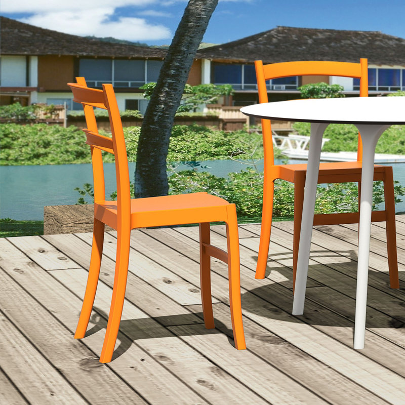 Jantzen 18'' H Stacking Side Chair, Orange