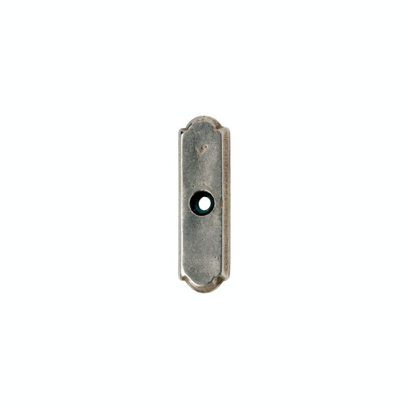 Arched Metal Knob Backplate, White Bronze Medium, 3.25" H x 0.88" W x 0.19" D