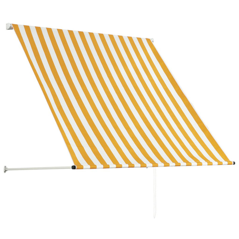 Kurken Retractable Awning 100x150 cm, Yellow/White