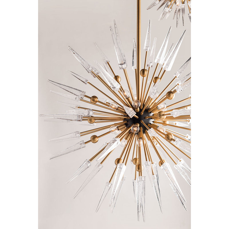 Sparta 12 - Light Sputnik Sphere Chandelier, Aged Brass