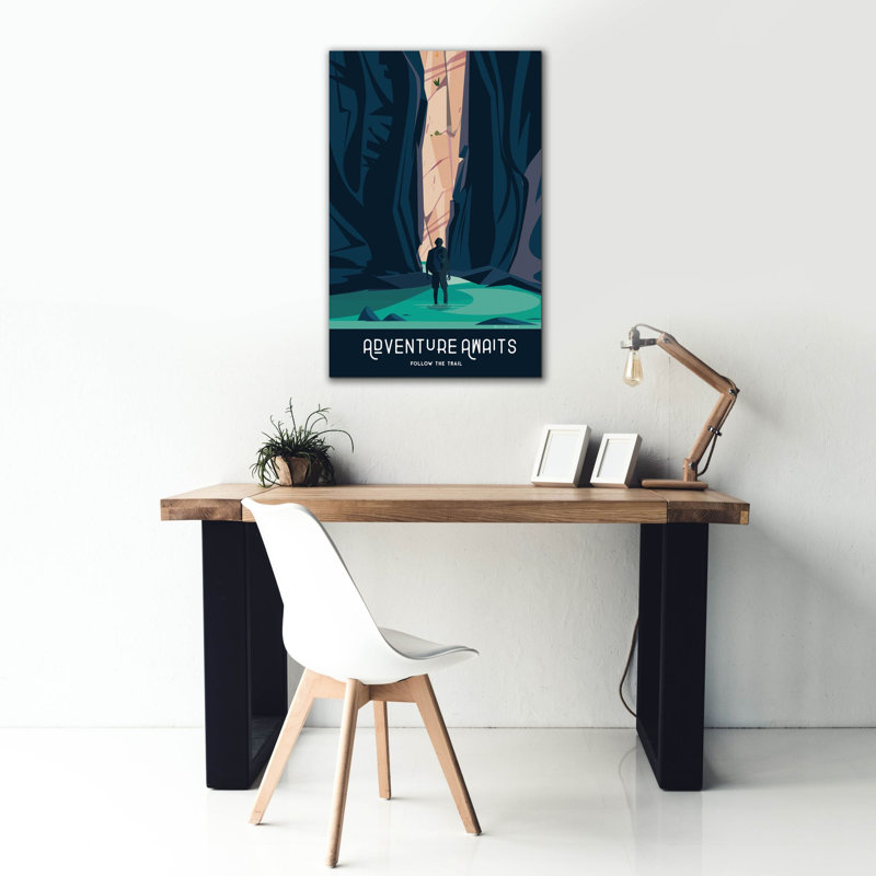 Toile épique «Adventure Awaits» par Omar Escalante, H 40 po x l 26 po