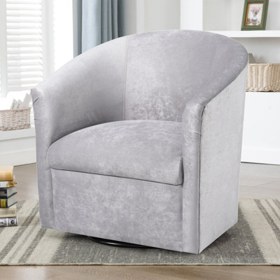 Chaise pivotante en microfibre argentée brillante - assise de 18 po de hauteur, poids de 60 lb, ameublement rotatif élégant à 360 degrés, revêtement, sans assemblage, chaise rembourrée, densité de mousse de 1,9 po, largeur de 20,5 po,