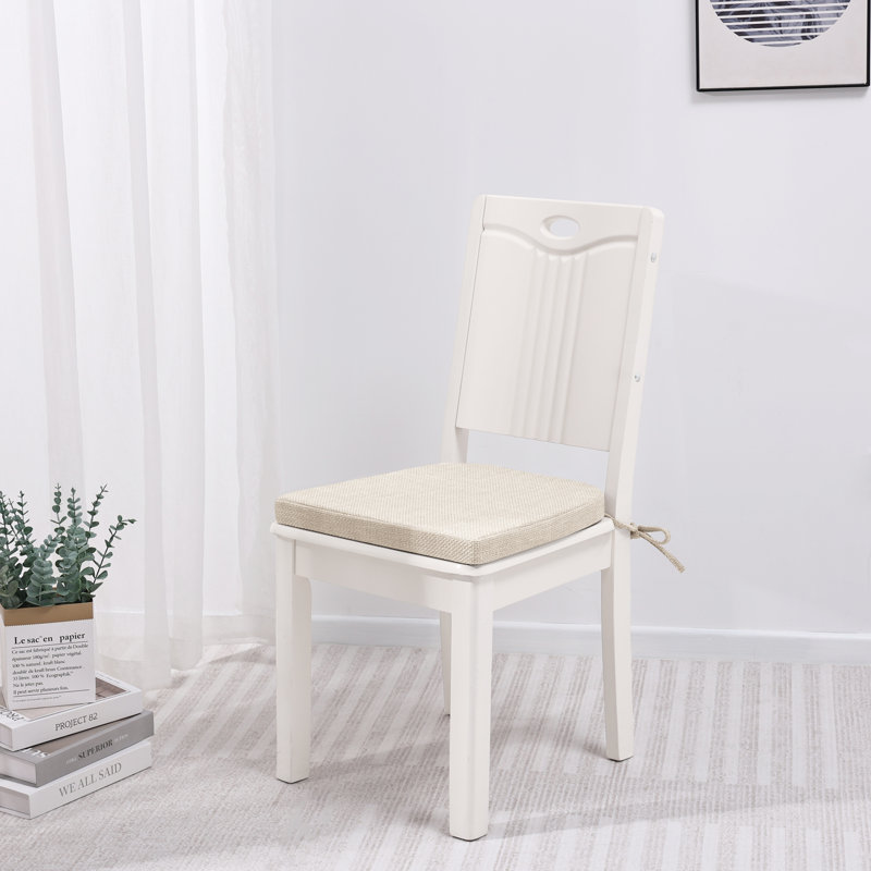 Coussin de chaise d'intérieur 1,5 po, Mélange de polyester blanc cassé