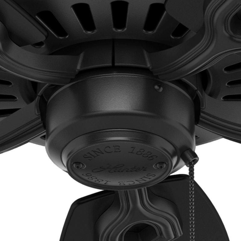 52" Builder Elite 5 - Blade Standard Ceiling Fan with Pull Chain, Matte Black