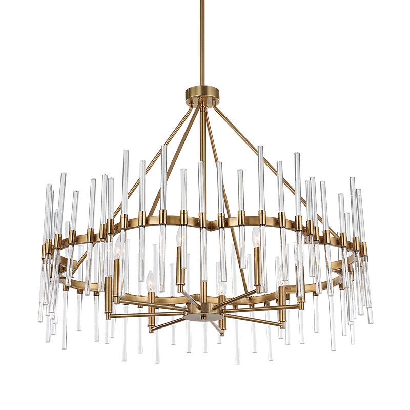 8 - Light Glass/Steel Chandelier