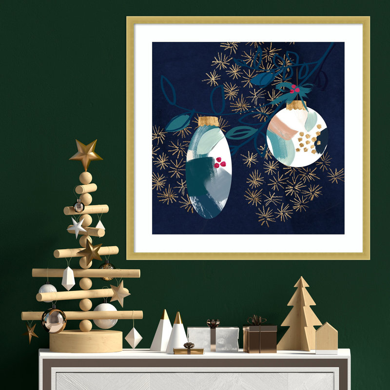 «Crafty Blue Christmas I» par Wood, reproduction d'art encadrée, H 25 po x l 25 po