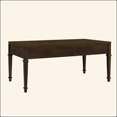 Dark Brown Veneer Coffee Table Featuring Two Drawers And Floor Guarding Fluted 2 In For Sophisticated Homes