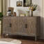 Console moderne avec tablette réglable - brun antique pour chambre à coucher 60 po 4 portes