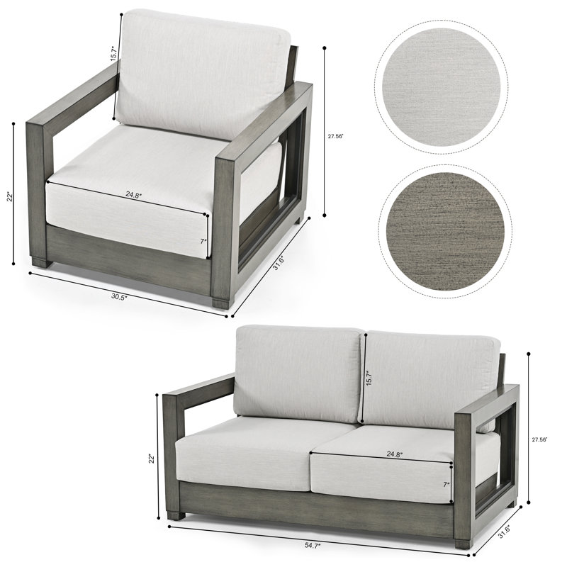 Marjani 275 - Person Patio Conversation Set with Cushions