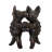 Black Clay Dancing Dogs Tabletop Figurine
