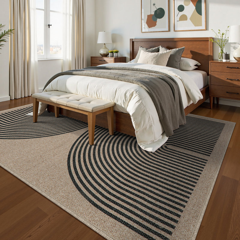 Tapis de jute moderne pour l'extérieur, Rectangle 9 pi x 12 pi