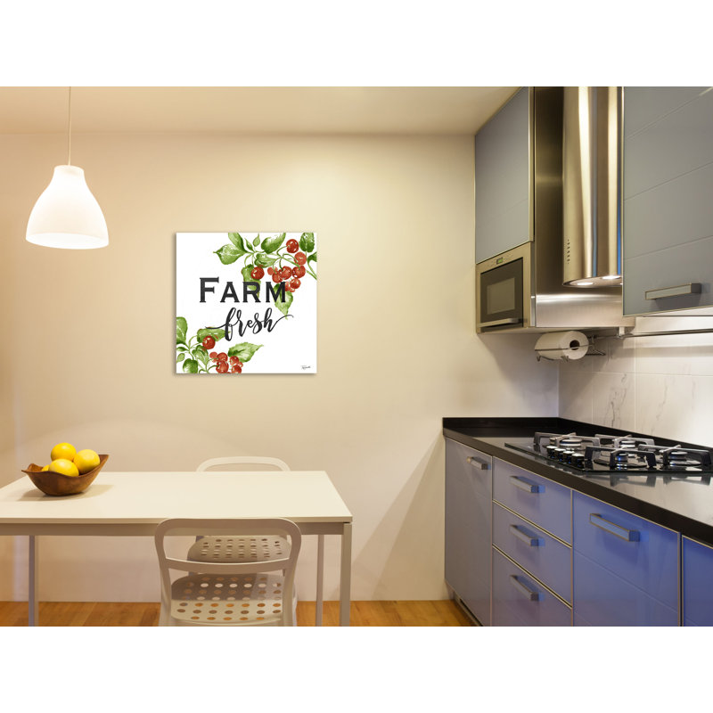 «Farm Fresh Cherries On White», toile tendue par August Grove®, H 30 po x l 30 po x P 1,5 po