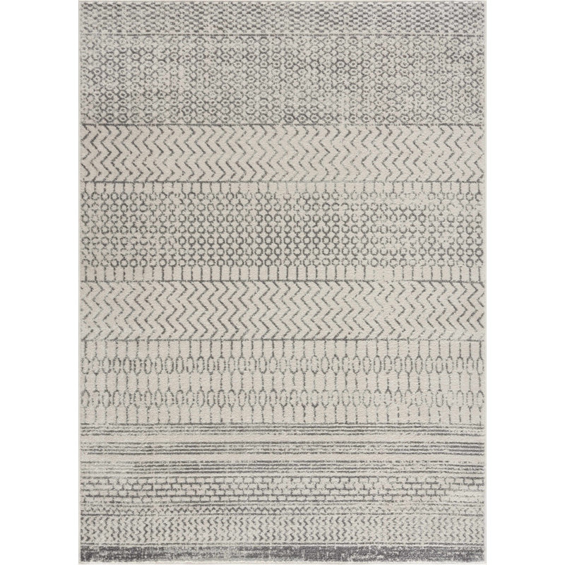 Tapis gris Aleix Strippy, Rectangle 7 pi 10 po x 10 pi