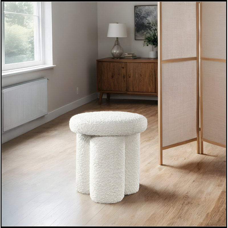 Wesley Ivory Boucle Stool