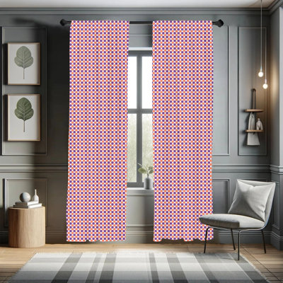 Circles Polka Dots Semi-Sheer Rod Pocket Sliding Panel