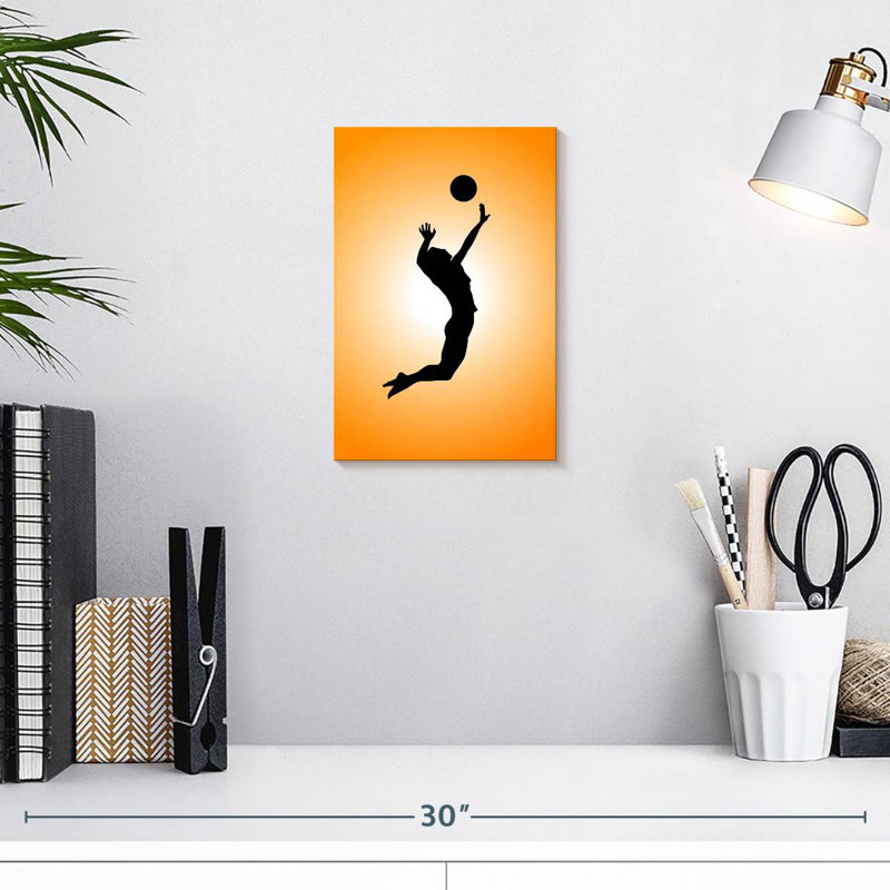 Silhouette de joueur de volleyball Sireci, H 12 po x l 8 po