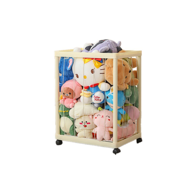 Grand bac de rangement, panier à linge pliable pour la lessive, pouvant contenir des jouets en peluche, Beige