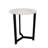 Round Onyx Marble Side Table With Black Metal Base, 20 Inch Diameter, 24 Inch Height, White Onyx-118838641