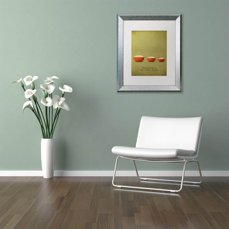 « goldilocks », art encadré, H 14 po x l 11 po x P 0,5 po, Blanc, Argent