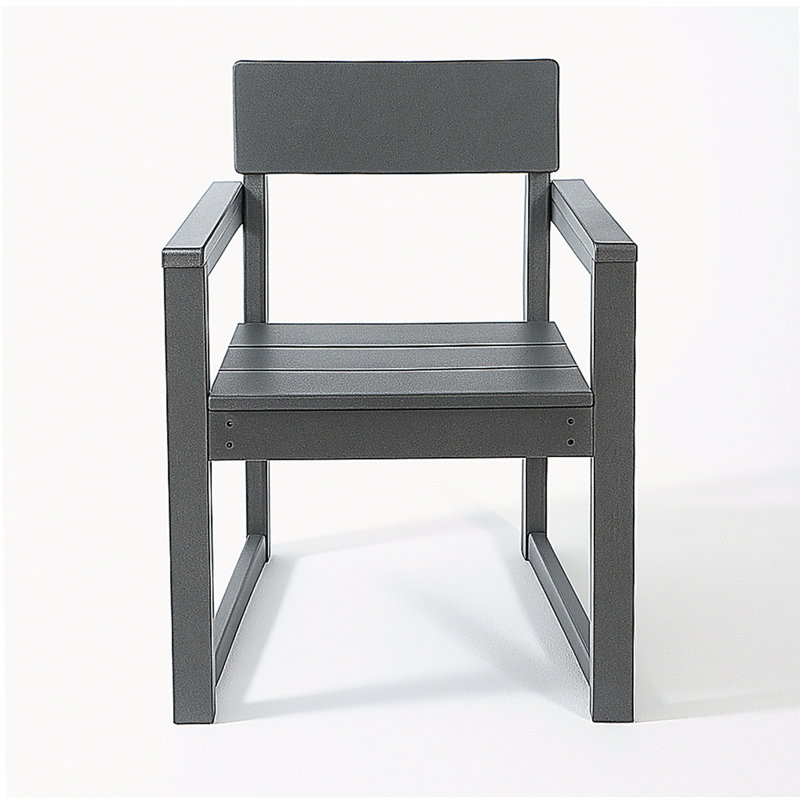 Grey HDPE outdoor & garden Armchairs with  backres Modernist Designt chairs, Gray