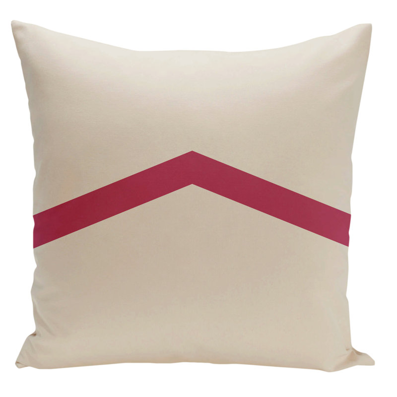 Geometric Reversible Throw Pillow, 16" x 16", Bisque/Lipstick