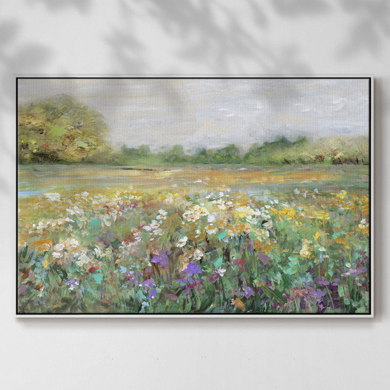 «Country Meadow», reproduction d'art sur toile, H 17 po x l 25 po x P 2 po, Blanc