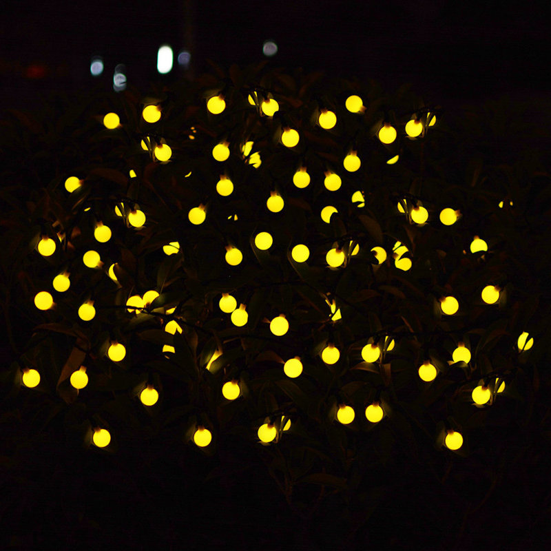 String Ball Lights 192'' Solar Powered LED String Lights String Light, White