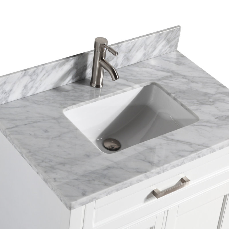 Ensemble de meuble-lavabo simple 36 po avec miroir Lachine, Blanc