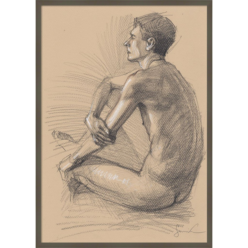 «Sived Man» par Samira Yanushkova, reproduction d'art encadrée sur bois, H 41 po x l 30 po