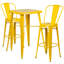 Toquerville Square Metal Indoor-Outdoor Bar Table Set with 2 Stools with Backs-22243639