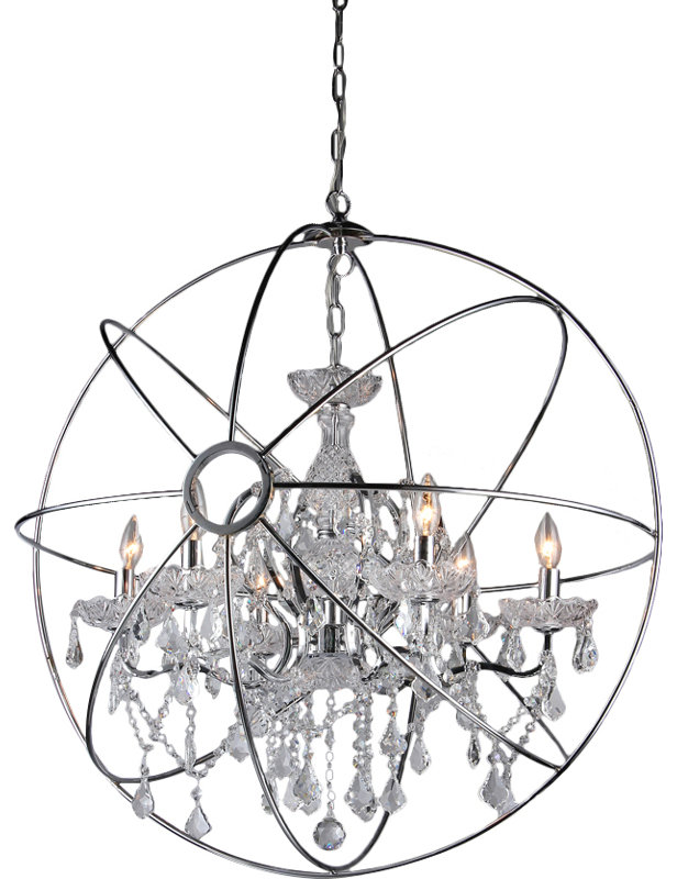 Springtown 6 - Light Dimmable Globe Chandelier
