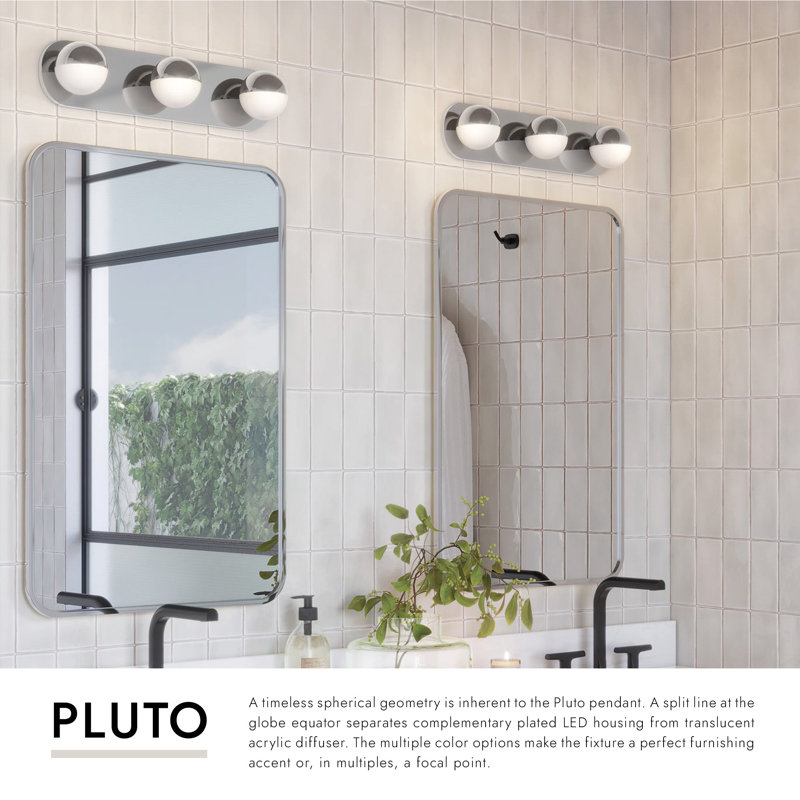 Pluto 3 - Light LED Bath Bar, Brushed Gold