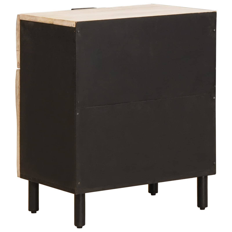 50cm W Solid Wood Bedside Table, White