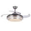 Ventilateur de plafond rétractable argenté à 4 pales de 42 po avec ensemble d'éclairage et télécommande Aadin 
