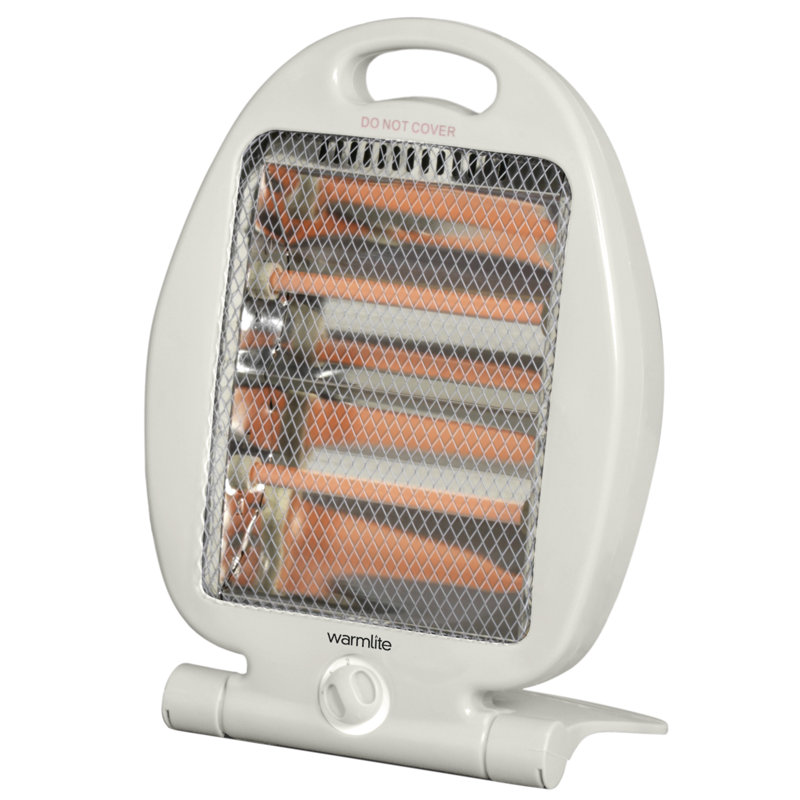 Warmlite WL42006 Folding Quartz Heater, 2 Heat Settings, Carry Handle, 400-800 W, White