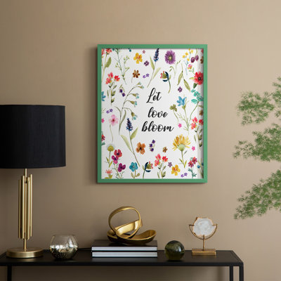Let Love Bloom, reproduction encadrée - bois massif
