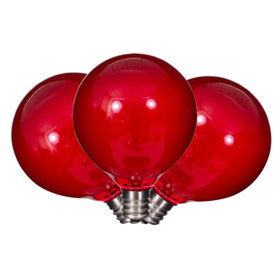 Alcott Hill® 15Lt Red LED Glass G50-E12 Filament End-Connecting Set